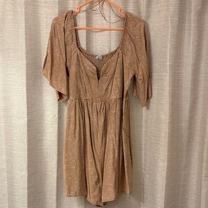 Brown Scoop Neck romper